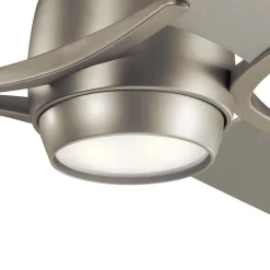 Zeus LED-loftventilator, tre blade, børstet nikkel