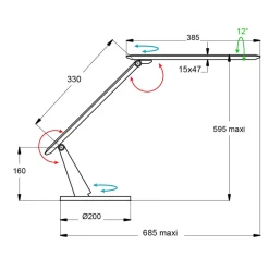Zig LED-skrivebordslampe med betjeningspanel, sort