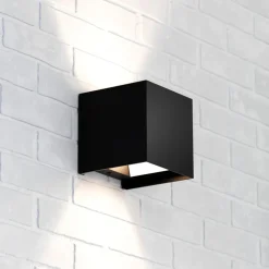 Zuza 2 væglampe, sort, metal, fire vinger, 10 cm, G9