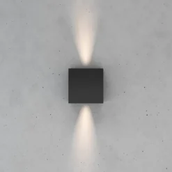 Zuza 2 væglampe, sort, metal, fire vinger, 10 cm, G9